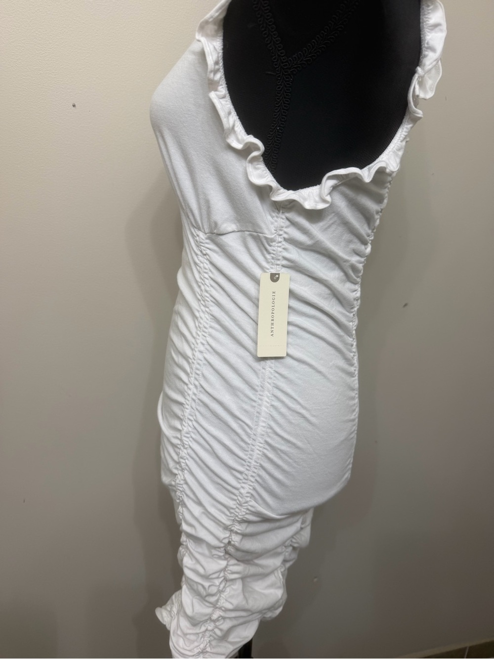 NWT Anthropologie by Daily Practice Women’s White Sleeveless Ruffled Dress M - Picture 6 of 11